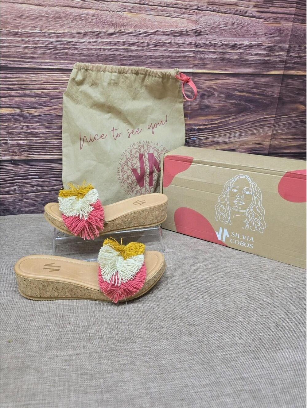 Silvia Cobos Mambo Women's Slip-On Platform Sandal Size 7 Dust Bag Included